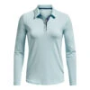 Under Armour Ladies Zinger Microstripe LS Golf Polo Shirt 1373637 -Golf Clothing Store 1373637 469 HF