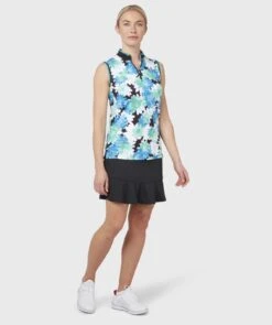Callaway Ladies Printed Floral SL Golf Polo Shirt CGKSC017 -Golf Clothing Store CGKSC017 002 01 scaled 1