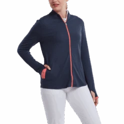 FootJoy Ladies Tonal Stripe Golf Mid Layer 88472 11 FootJoy Ladies Tonal Stripe Golf Mid Layer 88472 -Golf Clothing Store FJ 88472 02