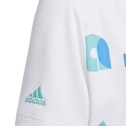 Adidas Junior Graphic Print Golf Polo Shirt HC0250 9 Adidas Junior Graphic Print Golf Polo Shirt HC0250 -Golf Clothing Store HC0250 4 APPAREL Photography DetailView1 white