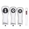 Titleist White & Black Leather Headcovers TA20TASCWB -Golf Clothing Store Titleist White Black Leather Headcovers TA20TASCWB 76